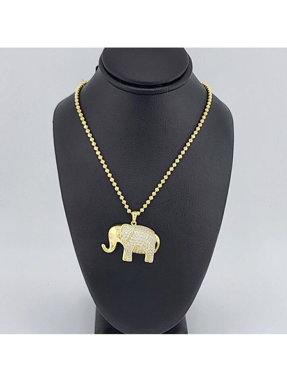 Brand New Sterling Silver 925 cz Elephant Necklace